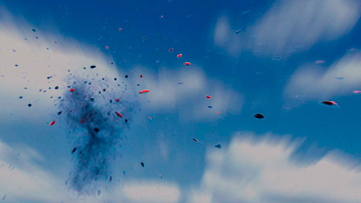 A clay turned to powder with a fantastic shot on target